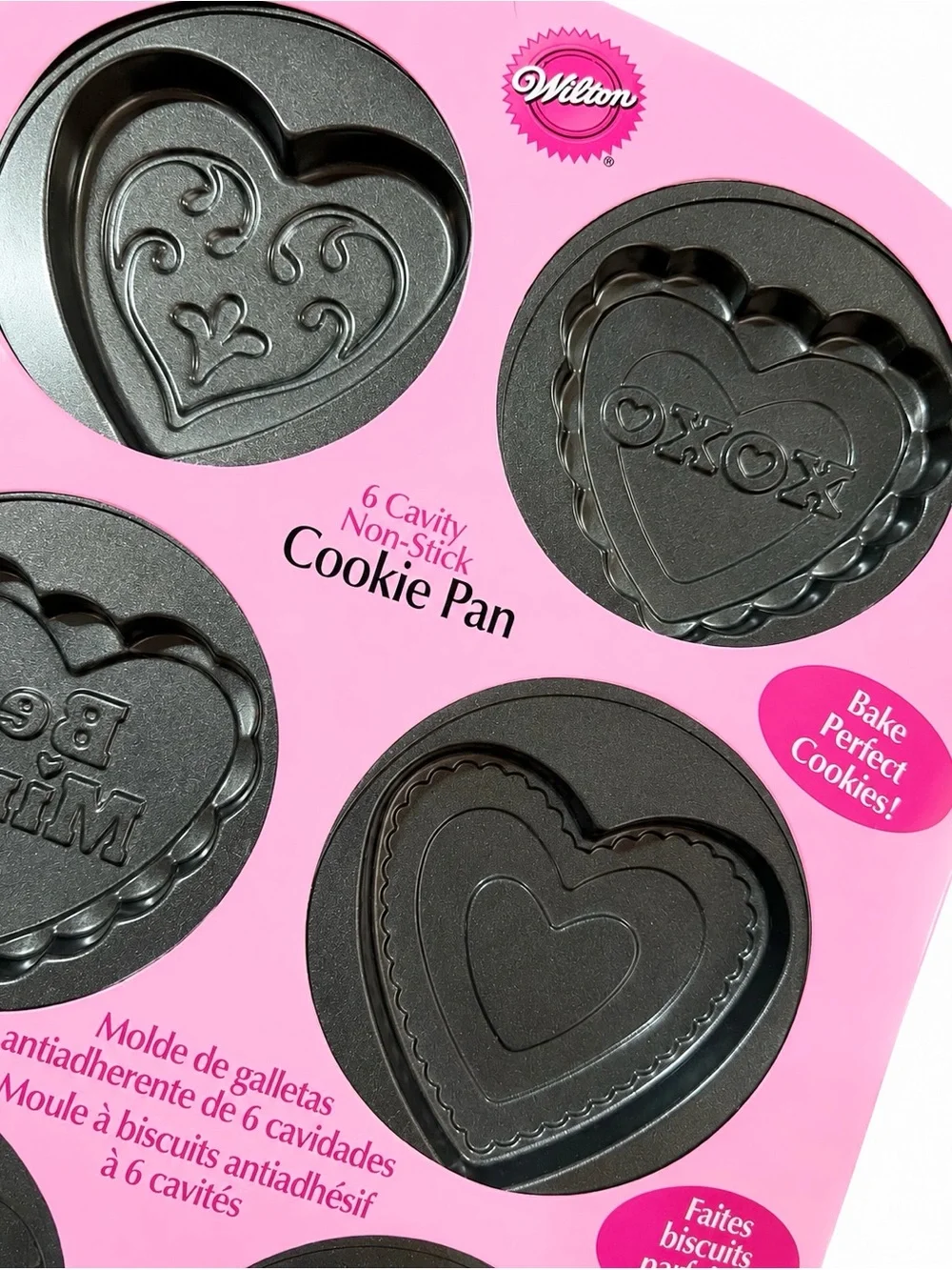 Wilton 6 Cavity Heart Cookie Pan Non-Stick Valentine’s Day Baking Mold